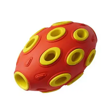 Homepet SILVER SERIES игрушка для собак мяч регби красно-желтый каучук
