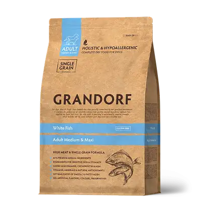 Grandorf сухой корм для взрослых собак всех пород, белая рыба