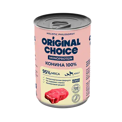 ORIGINAL CHOICE MONOPROTEIN ADULT консервы для собак всех пород конина